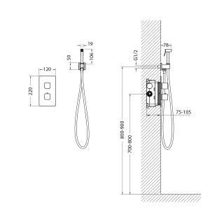 Гигиенический душ Timo Petruma со смесителем чёрный 5089/03SM